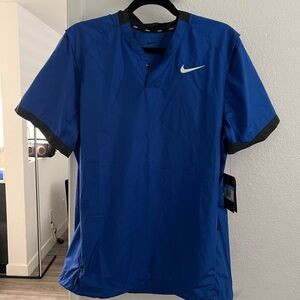 Nike Coach Warm Up Pull Over Jersey Men Size M Blue Windbreaker BQ3237-493